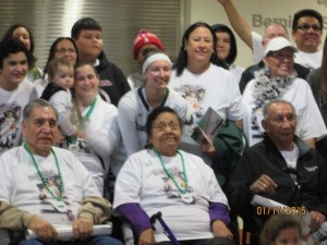Tesha Buck and members from her Tribal community came out to support her.
