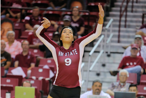 Aggies open WAC play with 3-0 win over UTRGV; Bradley Nash (Navajo) has 7 kills for NMSU