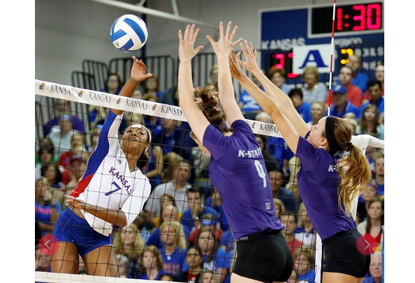 Tiana Dockery (Navajo) Post 11 Kills as No. 15 Kansas Outlasts K-State in Big 12 Opener, 3-1