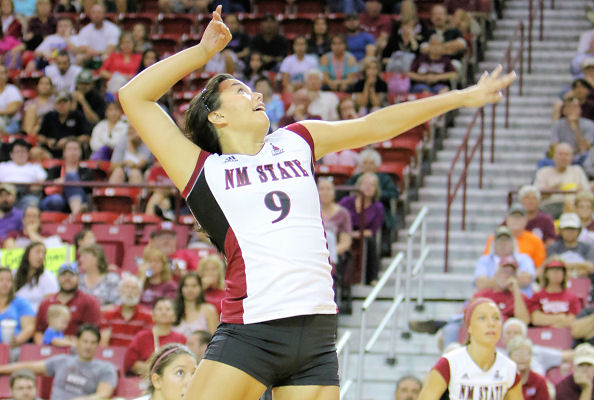 Bradley Nash (Navajo) has 13 Kills as NM State Volleyball Extends Win Streak With 3-2 Victory Over Seattle U