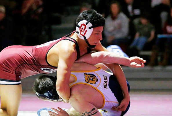 Oklahoma Sooner’s No. 20 Davion Jeffries (Muscogee Creek) Downs Michigan’s No. 11 Alex Pantaleo; Sooners Knock off No. 3 Michigan