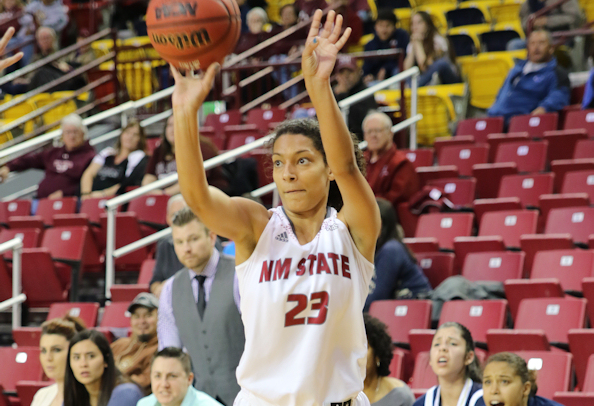 Abby Scott (Warm Springs Tribe) Drops 11 Points on Arizona but NM State Falls Short in Tucson