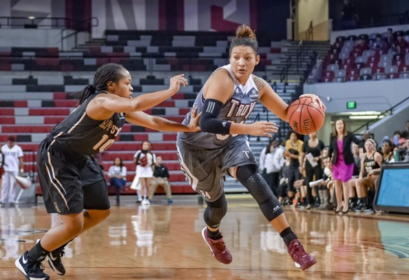 Caitlyn Ramirez (Seminole Nation) Scores 15 Points for Troy Trojans who fall 96-81 to App State