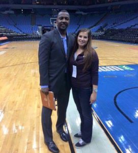 Brooke with Carlos Knox, player development coach for the WNBA's Indiana Fever.