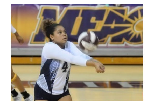 Howard University setter Tamia Dockery (Navajo) registered a double-double, posting 31 dimes and 16 digs in the loss to WSU