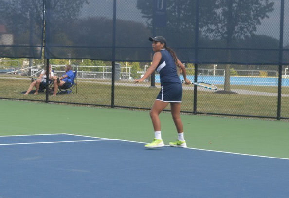 Immaculata University women’s tennis Freshman Timesha Smith (White Mountain Apache) wins a three-set match
