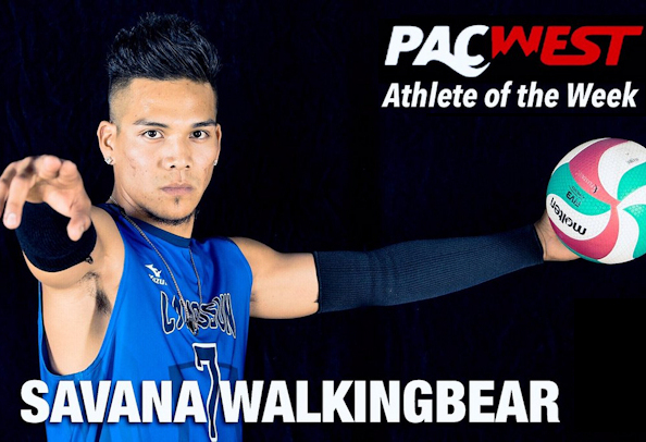 Savana Walkingbear (Thunderchild First Nations) Named the PACWEST Men’s Volleyball Athlete of the Week