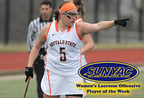 Buffalo State’s Alanna Herne (Mohawk) was named the SUNYAC Women’s Lacrosse Offensive Player of the Week