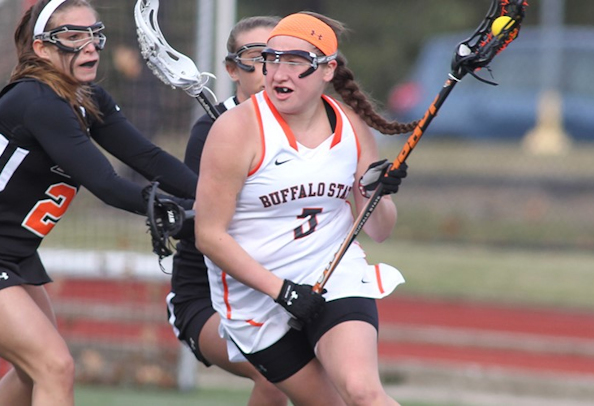 Alanna Herne (Mohawk Nation) registers her third nine-point game of the season in Buffalo States 14-11 Win