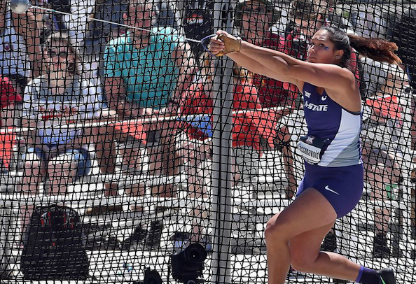 Janee Kassanavoid (Comanche Tribe) Takes Hammer Throw Crown on Day One of Big 12 Track & Field Championships