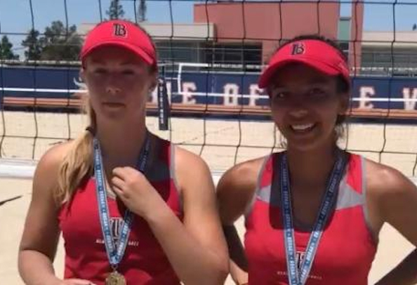 Sarah Miller (Mvskoke Creek) and partner Win 2017 California Community College Women’s Beach Volleyball Team Championship