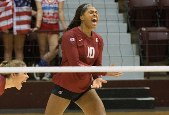 Taylor Mims (Crow tribe) has Career-Highs of 20 kills and 15 digs as Washington State takes 3-2 Win at Missouri State