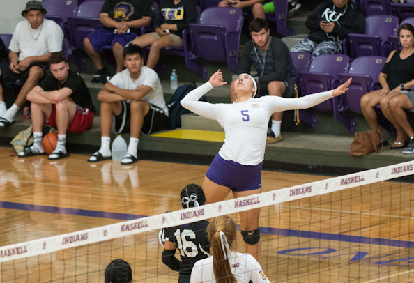 Haskell Indian Nations University Women’s Volleyball Battle to (3-2) Win over York College at Home Tuesday Evening