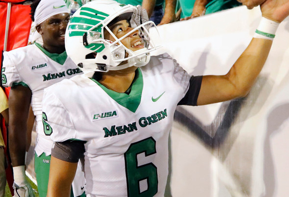 North Texas quarterback Mason Fine (Cherokee) threw for four touchdowns Saturday night’s opening act of his senior season