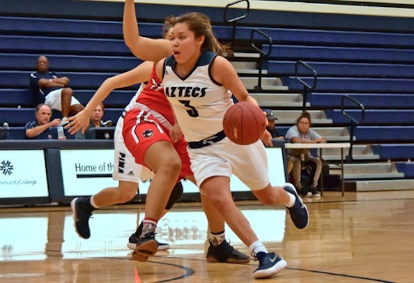 Jacqulynn Nakai (Navajo) drops 31 points as Aztecs women’s basketball rallies to down Arizona Western College