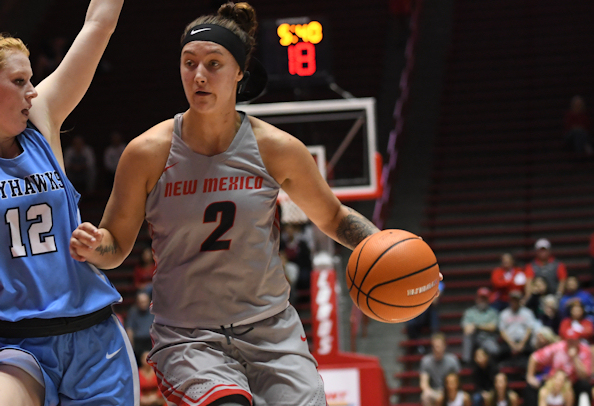 Tesha Buck (Sioux) Leads UNM Lobos with 14 Points in Exhibition Win Over Fort Lewis Skyhawks