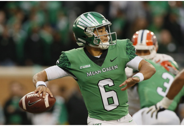 Mason Fine (Cherokee) throws for a career-high four touchdowns as North Texas rolls over UTEP 45-10 on Saturday; Mean Green clinch the Conference USA West title