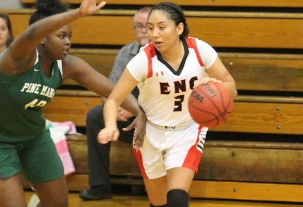 For the second week in a row, Seniesha Sekaquaptewa (Hopi/Navajo) of the Eastern Nazarene College women’s basketball team was tabbed the Commonwealth Coast Conference Rookie of the Week