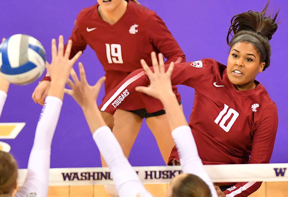 Junior Taylor Mims (Crow Tribe) supplied 11 of the Cougars 29 kills as WSU Volleyball Falls at No. 12 Washington