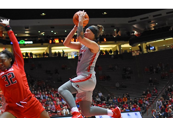 Tesha Buck (Sioux) Score 20 Points for Lobo’s who improve to 10-0 after Win over Texas Tech