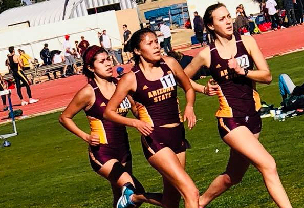 Courtney Lewis (Fort Mojave Tribe) led a Sun Devil charge in the women’s 3,000-meter run;  Daan Haven (Navajo) takes second