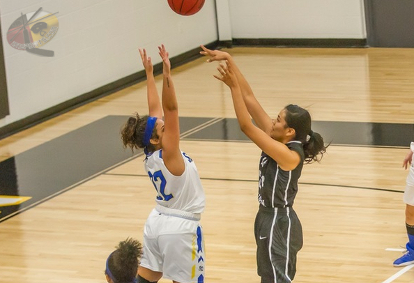 Cauy DuBoise (Navajo) tallied 19 points for Mary Baldwin University in loss to Salem College