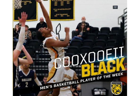 Cooxooeii Black (N. Arapaho) has been named the SCAC Men’s Basketball Player of the Week