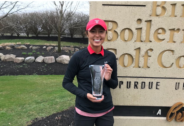Gabby Barker (Shoshone/Paiute) earned medalist honors for fourth time in her career Sunday at Purdue