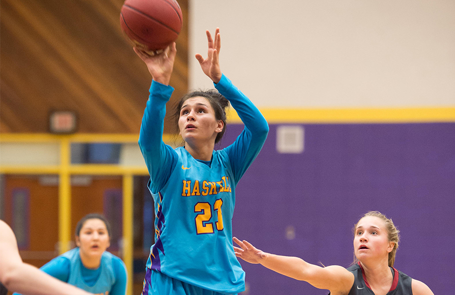 Haskell Indian Nations’ Kasey Rice (Pawnee) Named A.I.I. Conference Women’s Basketball Player Of The Week