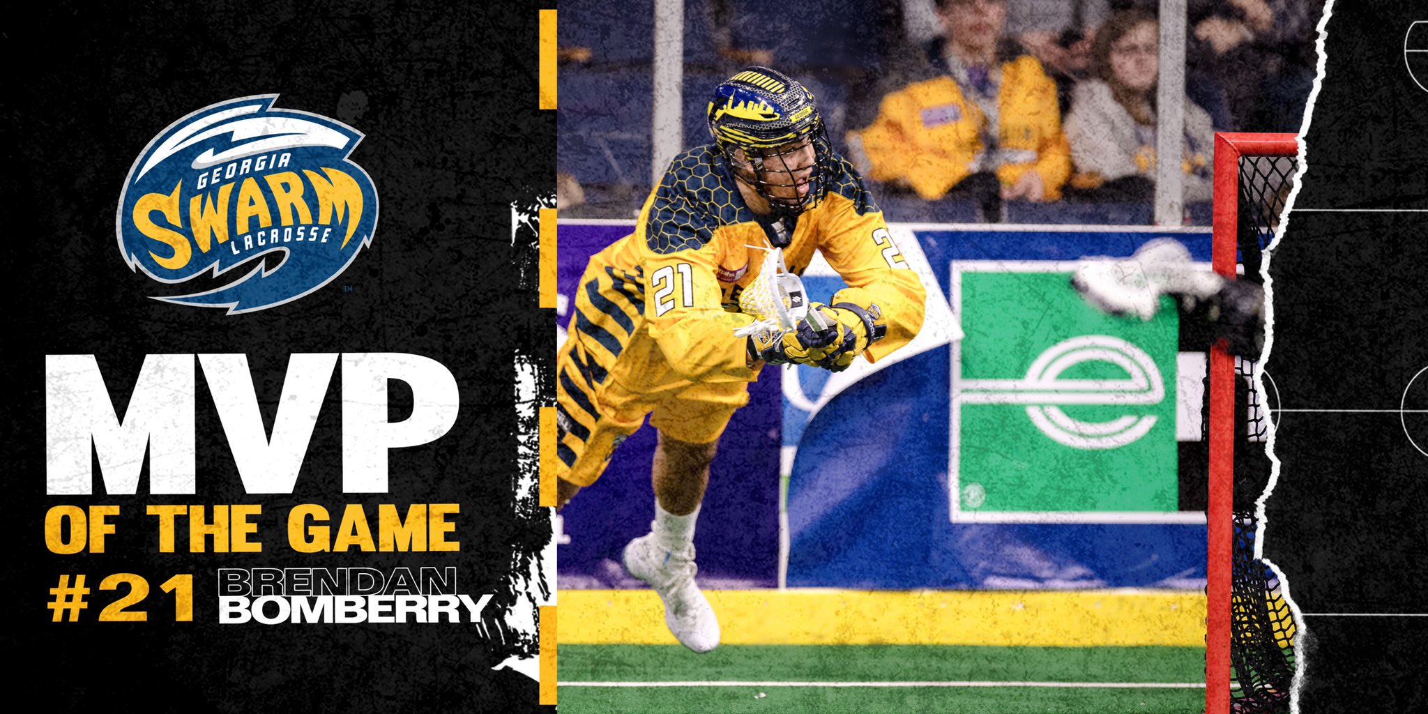 Rookie Brendan Bomberry (Mohawk) named game MVP as Georgia Swarm Win 10-8 over Warriors