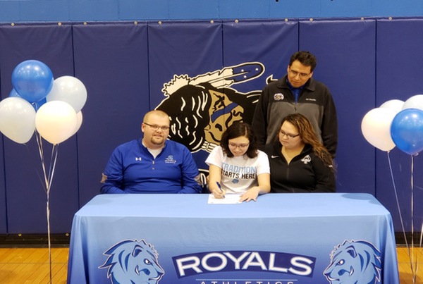 Jasmine Lohnes (Spirit Lake Nation) Inks with the Lake Region State College Lady Royals Basketball Team for 2019
