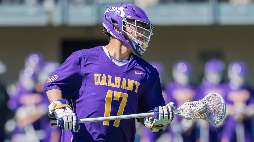 Jakob Patterson’s (Seneca Nation) eight points led Albany men’s lacrosse team to a 12-7 victory over Binghamton