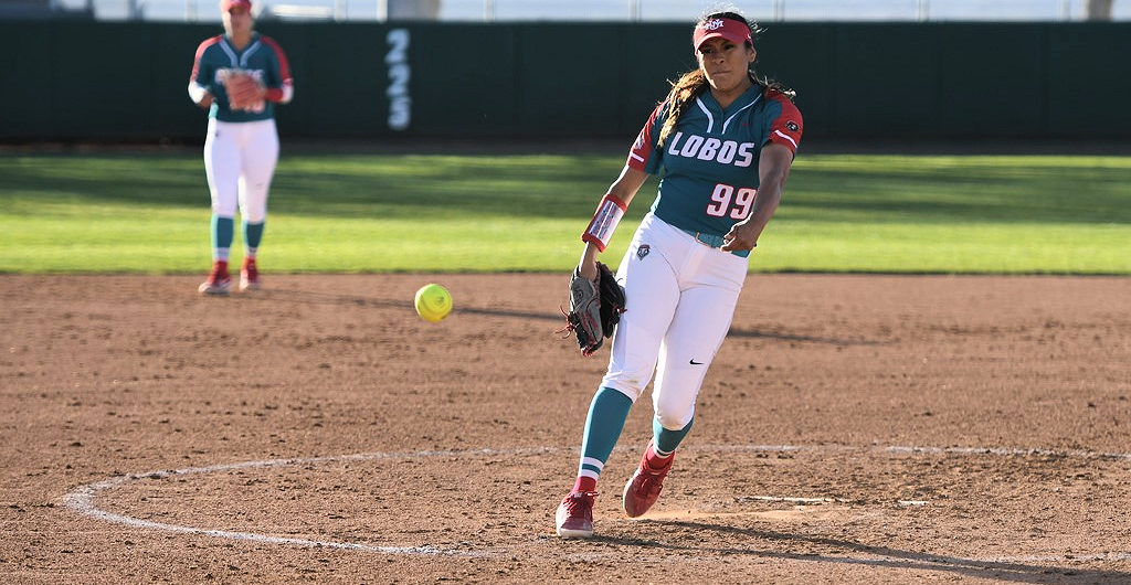 Kiana Spencer (Navajo) threw 7 innings for her eighth complete game of the season for the Lobos