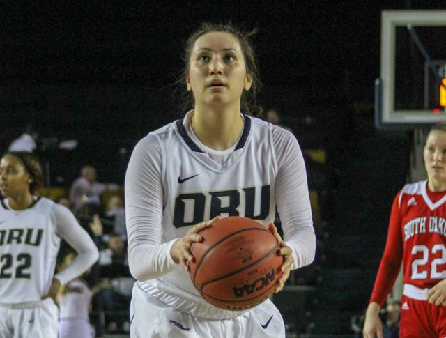 Lakota Beatty (Caddo/Lakota) hits Game Winner for ORU in her Senior Night Game