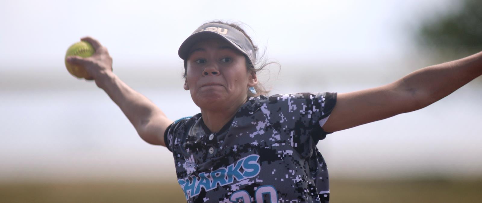 Jordan Curry (Navajo) picked up her 22nd complete game as Sharks Sweep Silverswords 2-1, 8-0