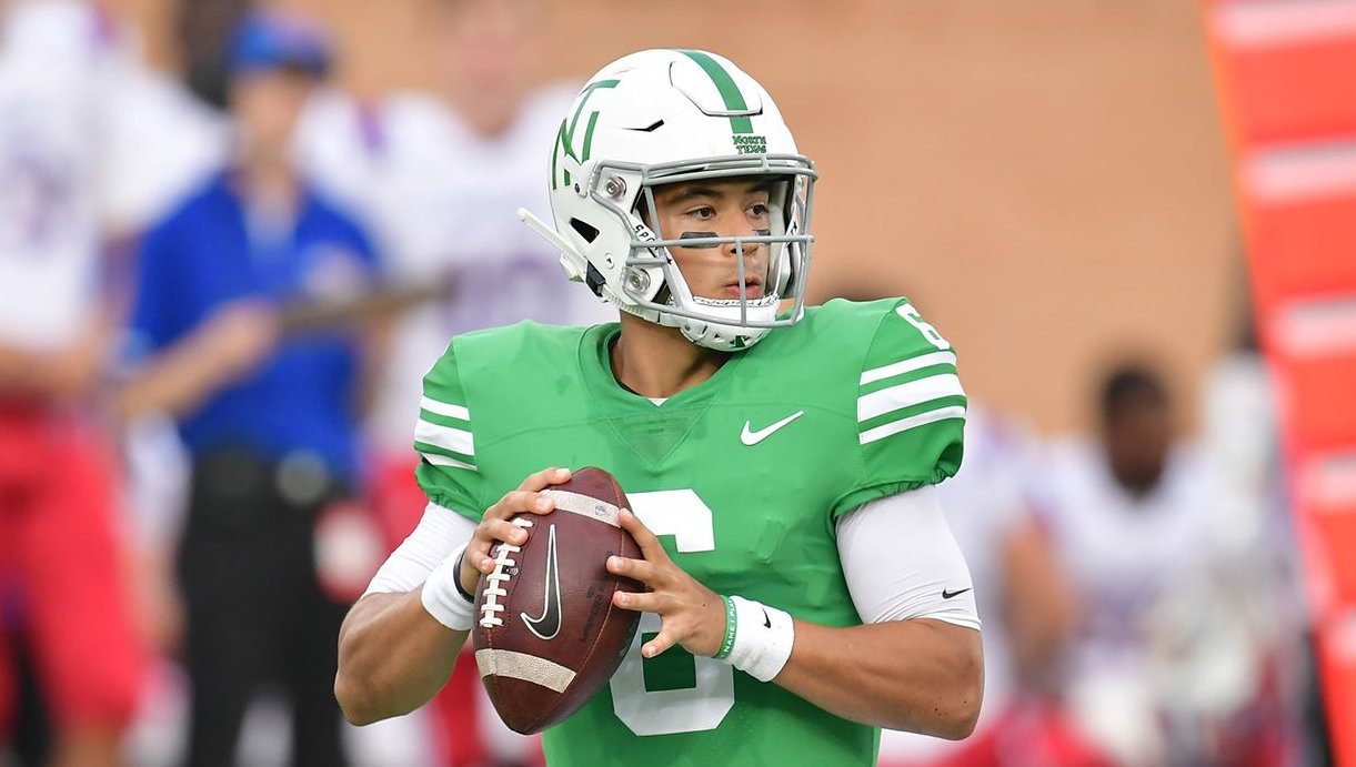 Mason Fine (Cherokee) threw for a new career high of five touchdowns as UNT Falls at Charlotte