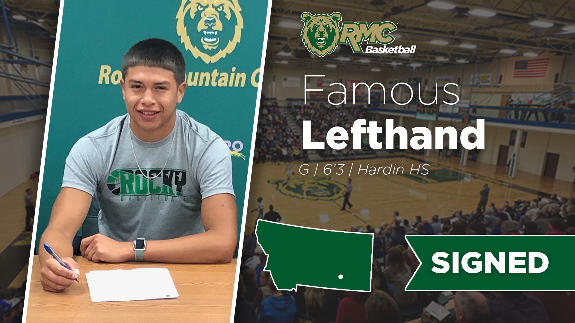 Hardin High School’s Famous Lefthand (Crow) has signed a Letter of Intent to join Rocky Mountain College men’s basketball program next fall