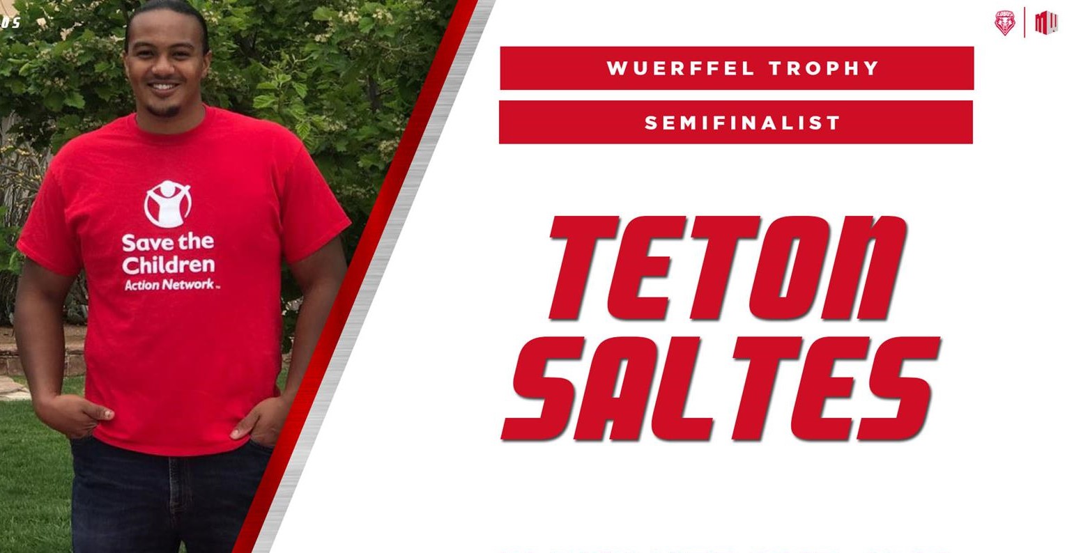 New Mexico Lineman Teton Saltes (Oglala Lakota) Named a Semifinalist for the Wuerffel Trophy
