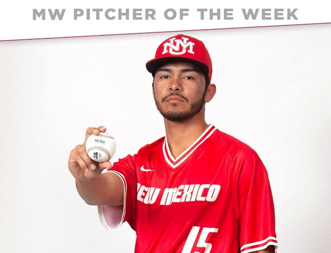 UNM’s Aaron Makil (Pima-Maricopa) Named Mountain West Conference Pitcher of the Week