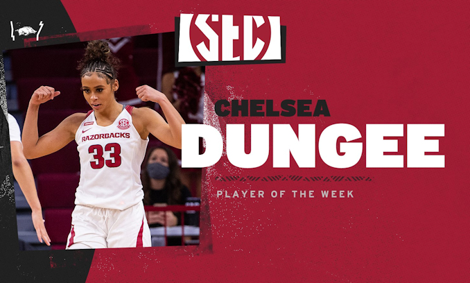 Redshirt senior guard Chelsea Dungee (Cherokee) earned SEC Player of the Week honors