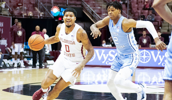 RayQuan Evans (Crow) Chips in 11 Points for Seminoles in 78-65 Win at Louisville