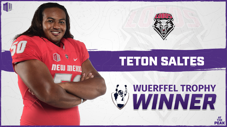 New Mexico’s Teton Saltes (Oglala Lakota) Named Winner of Wuerffel Trophy