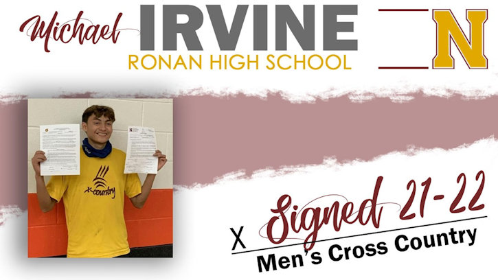 Michael Irvine, out of Ronan HS in Montana, signed his letter of intent to run cross country at the Montana State University-Northern