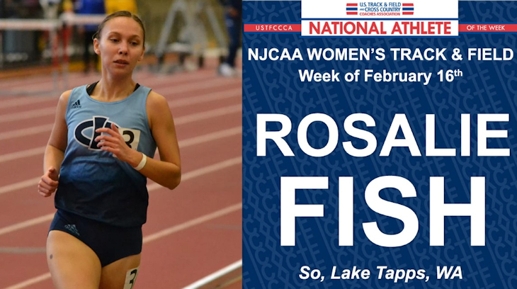 Rosalie Fish (Cowlitz) Named NJCAA National Indoor Track & Field Athlete of the Week by the USTFCCCA