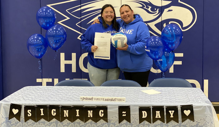 Shania German (Dakota) is the first student-athlete from Tiospa Zina Tribal School to receive a collegiate athletic scholarship