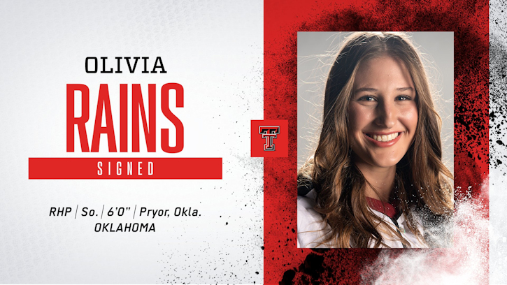 Oklahoma softball transfer Olivia Rains (Cherokee) will join the 2022 Texas Tech roster