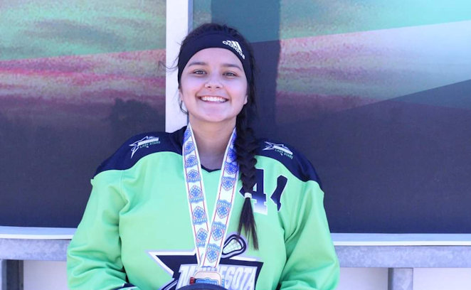 Shaydi Falcon (Ojibwe): Competes for Twin Cities Native Lacrosse, True Lacrosse and St. Louis Park HS (MN)