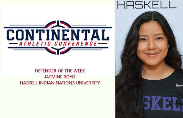 Haskell Indian Nations University Senior Jasmine Boyd (Ohkay Owingeh Pueblo) Named CAA Volleyball Defender of the Week