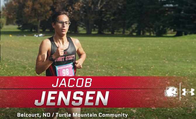 Jacob Jensen (Chippewa) breaks the Minot State University school record in the men’s 6,000 meter race