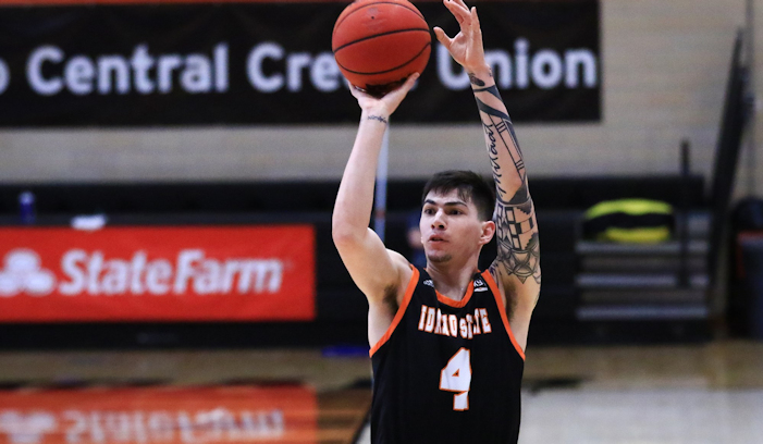 Emmit Taylor III (Yakama/Nez Perce) led Idaho State in scoring with 12 points in loss to MSU